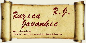 Ružica Jovankić vizit kartica